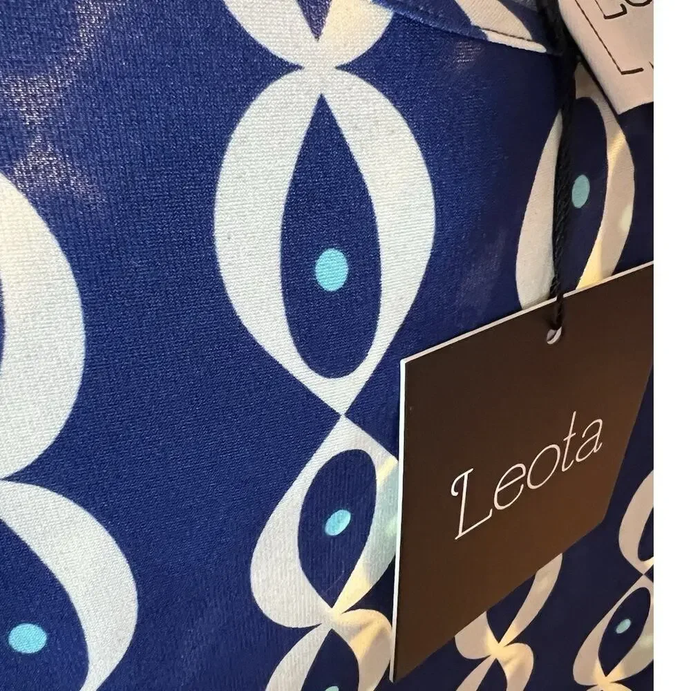 Leota Evil Eye Print Tie Waist Knee Length Dress Handmade NYC NWT Small - Picture 6 of 9